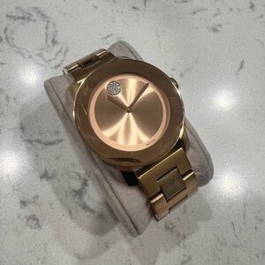 MOVADO Bold 36MM Metallic Dial Rose Gold Ceramic Women's Watch